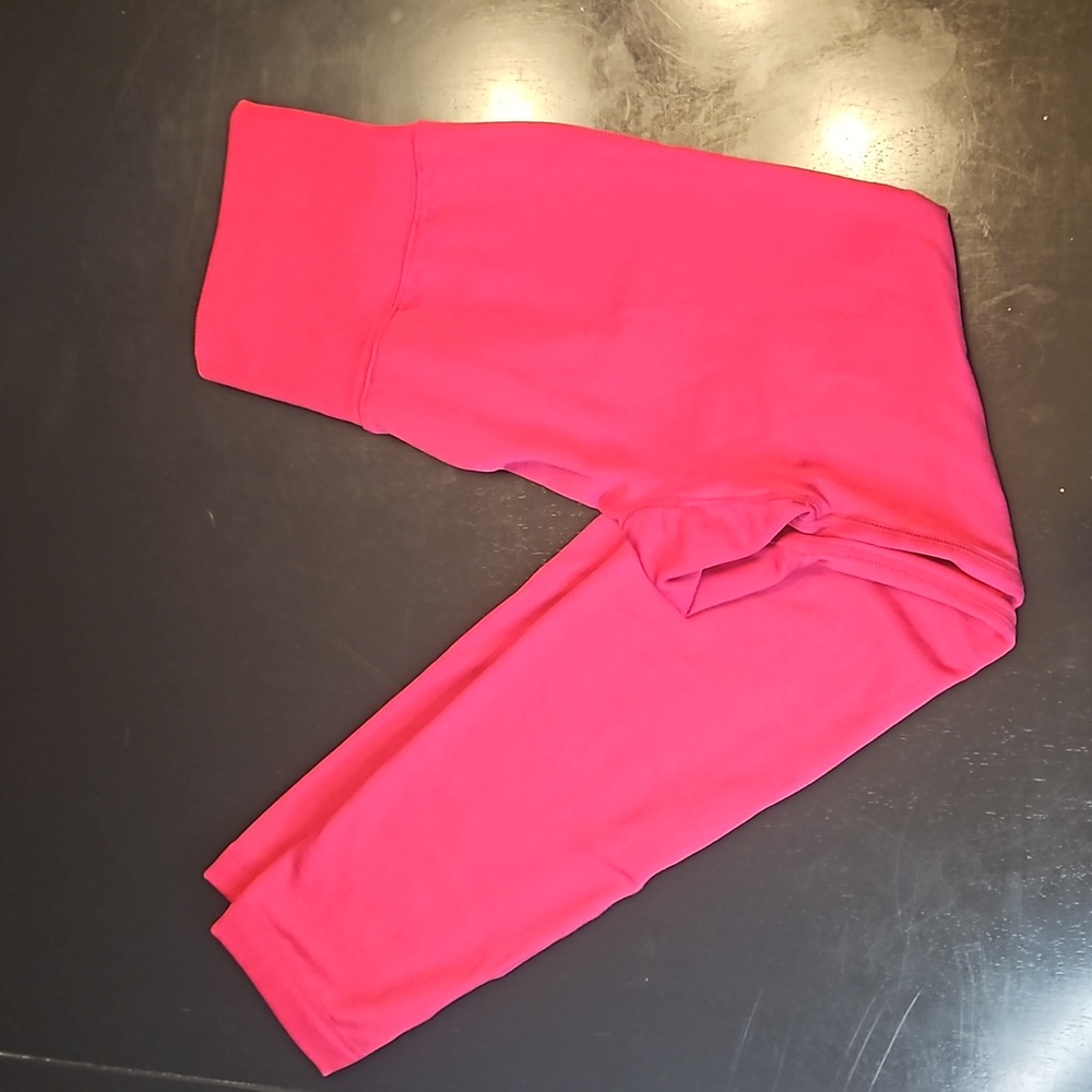 WOMENS HIGH WAISTED HOT PINK FLEECE LINED LEGGINGS
